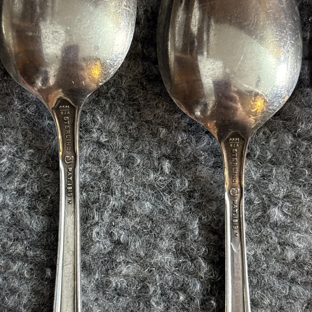 Towle Virginia Carvel Sterling Silver 6 Teaspoons Pat 1919 Monogram H Set